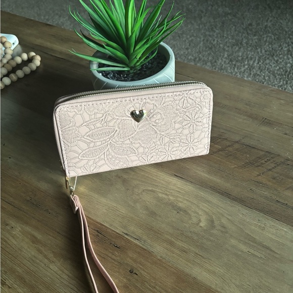 Pink and Brown Zip-Around Wallet - Picture 2 of 5